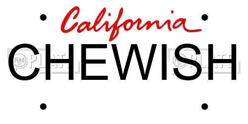 CHEWISH California License Plate