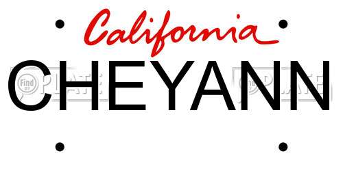 CHEYANN California License Plate