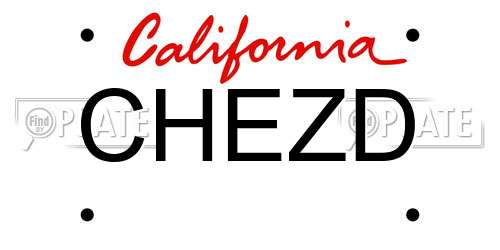 CHEZD California License Plate