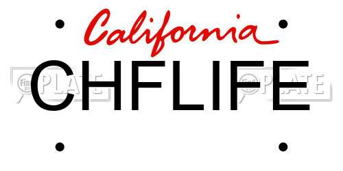 CHFLIFE California License Plate