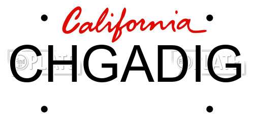 CHGADIG California License Plate