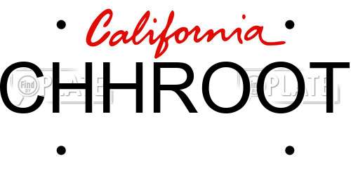 CHHROOT California License Plate