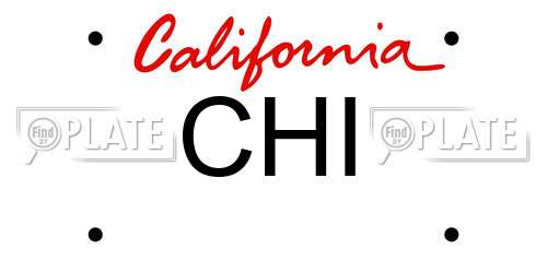 CHI California License Plate