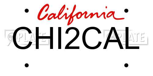 CHI2CAL California License Plate