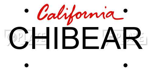 CHIBEAR California License Plate