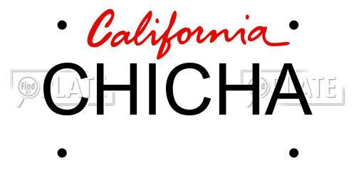 CHICHA California License Plate