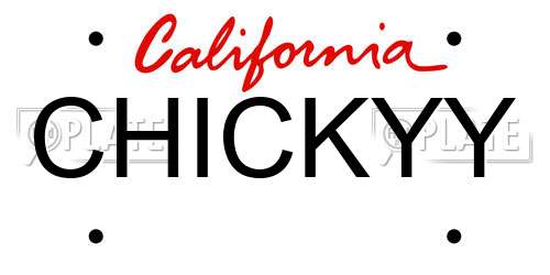 CHICKYY California License Plate