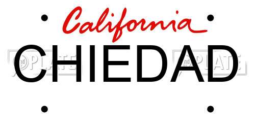 CHIEDAD California License Plate