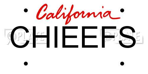CHIEEFS California License Plate