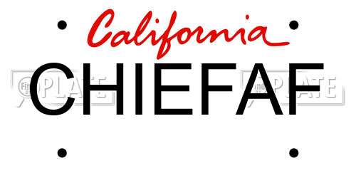 CHIEFAF California License Plate