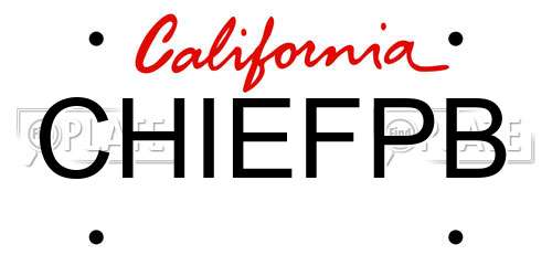 CHIEFPB California License Plate
