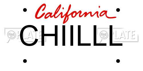 CHIILLL California License Plate