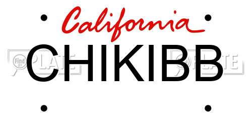 CHIKIBB California License Plate