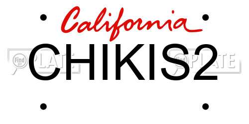 CHIKIS2 California License Plate