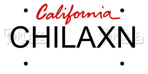 CHILAXN California License Plate