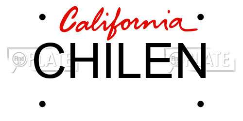 CHILEN California License Plate