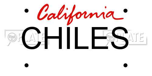 CHILES California License Plate