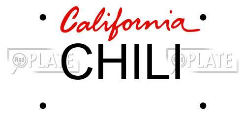 CHILI California License Plate