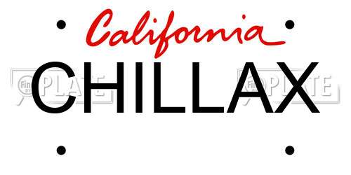 CHILLAX California License Plate