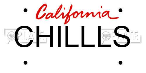 CHILLLS California License Plate