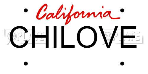 CHILOVE California License Plate