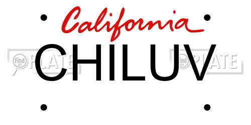 CHILUV California License Plate