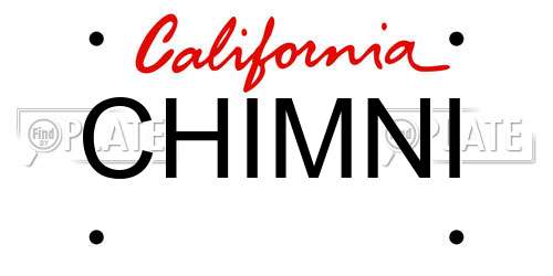 CHIMNI California License Plate