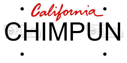 CHIMPUN California License Plate