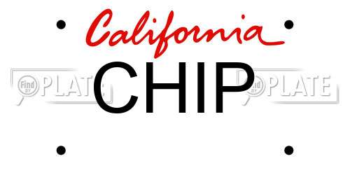 CHIP California License Plate