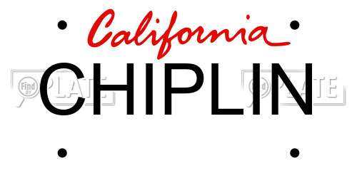 CHIPLIN California License Plate