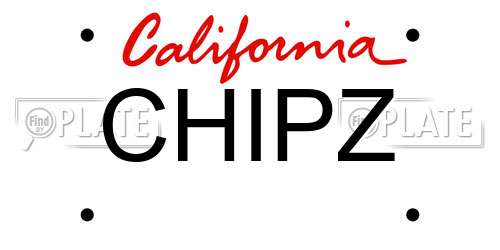 CHIPZ California License Plate