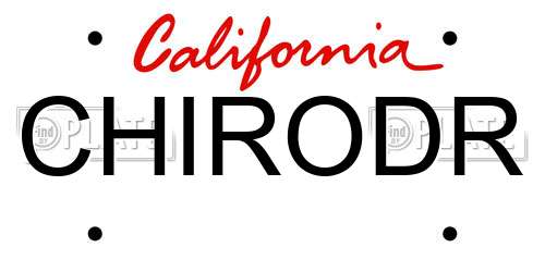 CHIRODR California License Plate