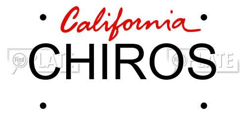 CHIROS California License Plate