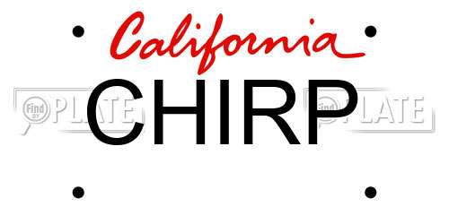 CHIRP California License Plate