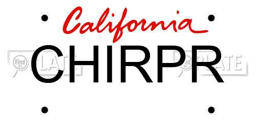 CHIRPR California License Plate
