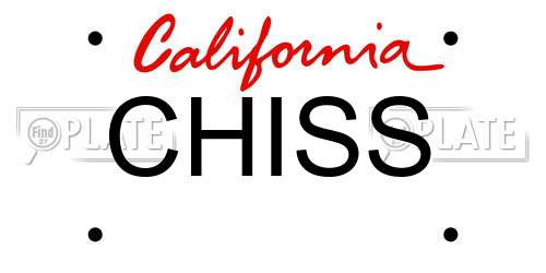 CHISS California License Plate