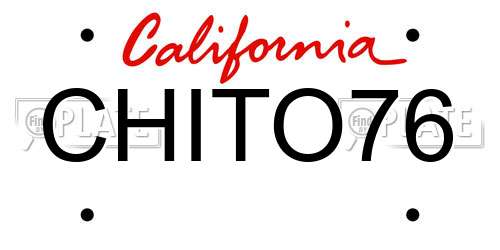 CHITO76 California License Plate