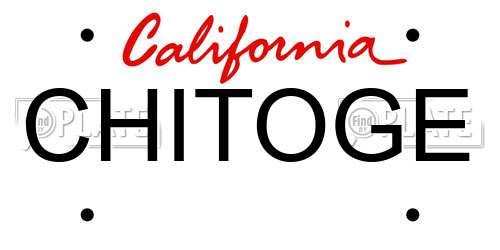 CHITOGE California License Plate