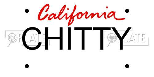 CHITTY California License Plate