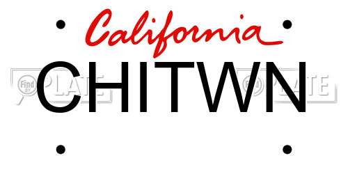 CHITWN California License Plate