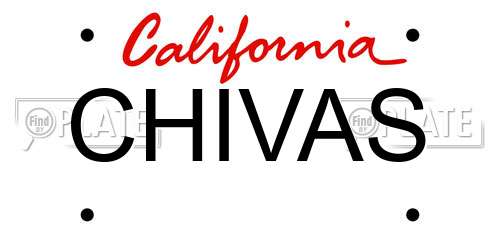 CHIVAS California License Plate