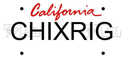 CHIXRIG California License Plate