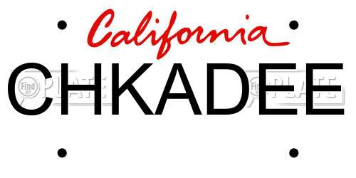 CHKADEE California License Plate