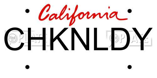 CHKNLDY California License Plate