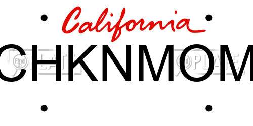 CHKNMOM California License Plate