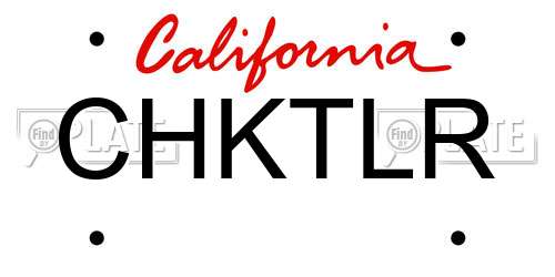 CHKTLR California License Plate