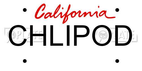 CHLIPOD California License Plate