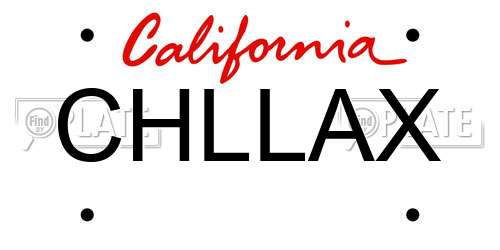 CHLLAX California License Plate