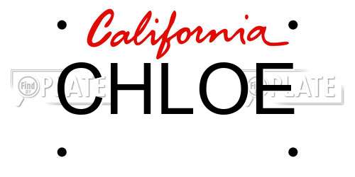 CHLOE California License Plate