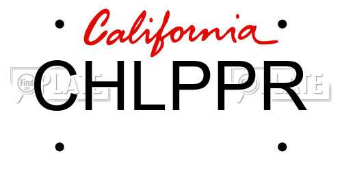 CHLPPR California License Plate